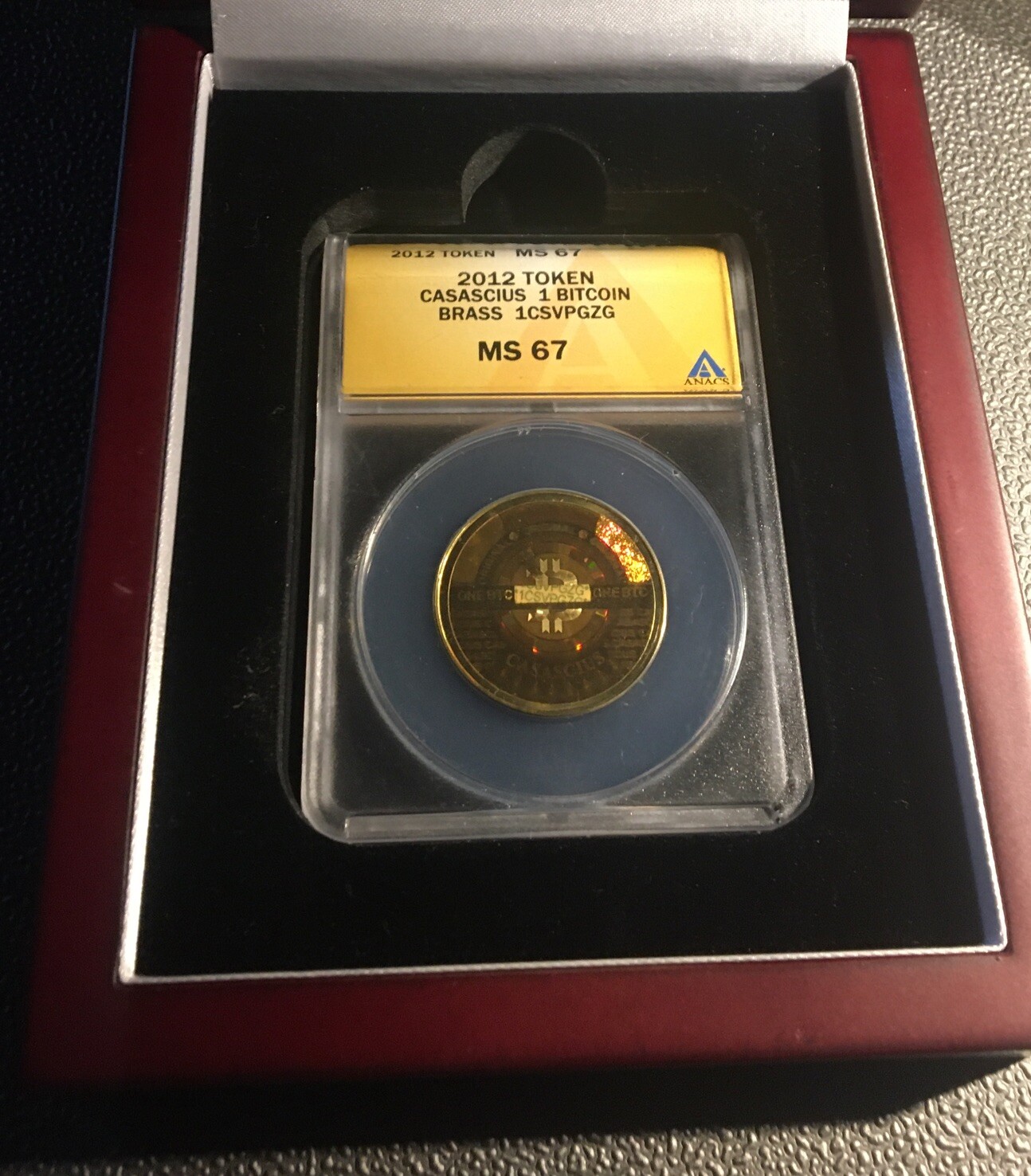 Casascius Bitcoin 2012 Rare edition Fully Loaded And Graded ANACS MS67 Casascius Bitcoin 2012 Rare edition Fully Loaded And Graded ANACS MS67