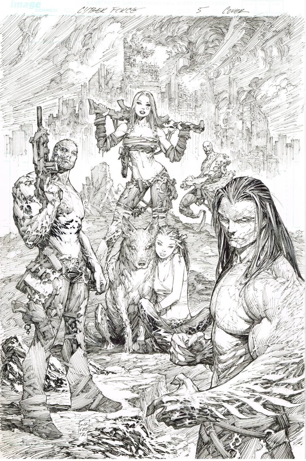 CYBER FORCE (2012) #5 COVER Original Comic Art Marc Silvestri Image X-Men SDCC CYBER FORCE (2012) #5 COVER Original Comic Art Marc Silvestri Image X-Men SDCC