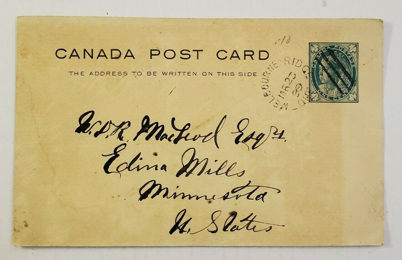 CANADA Postal Card ~ Postcard Posted 3/23/1899 - Hand Written Message - CANADA
