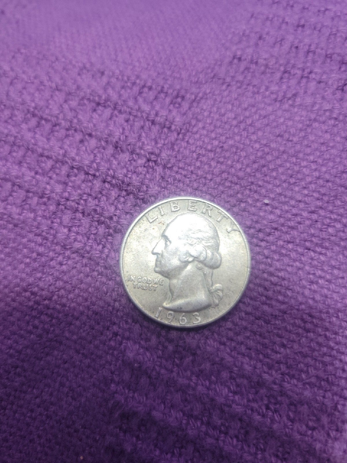 1963-DENVER Mint Washington Quarter. In Original State Coin . -- Rare Error -