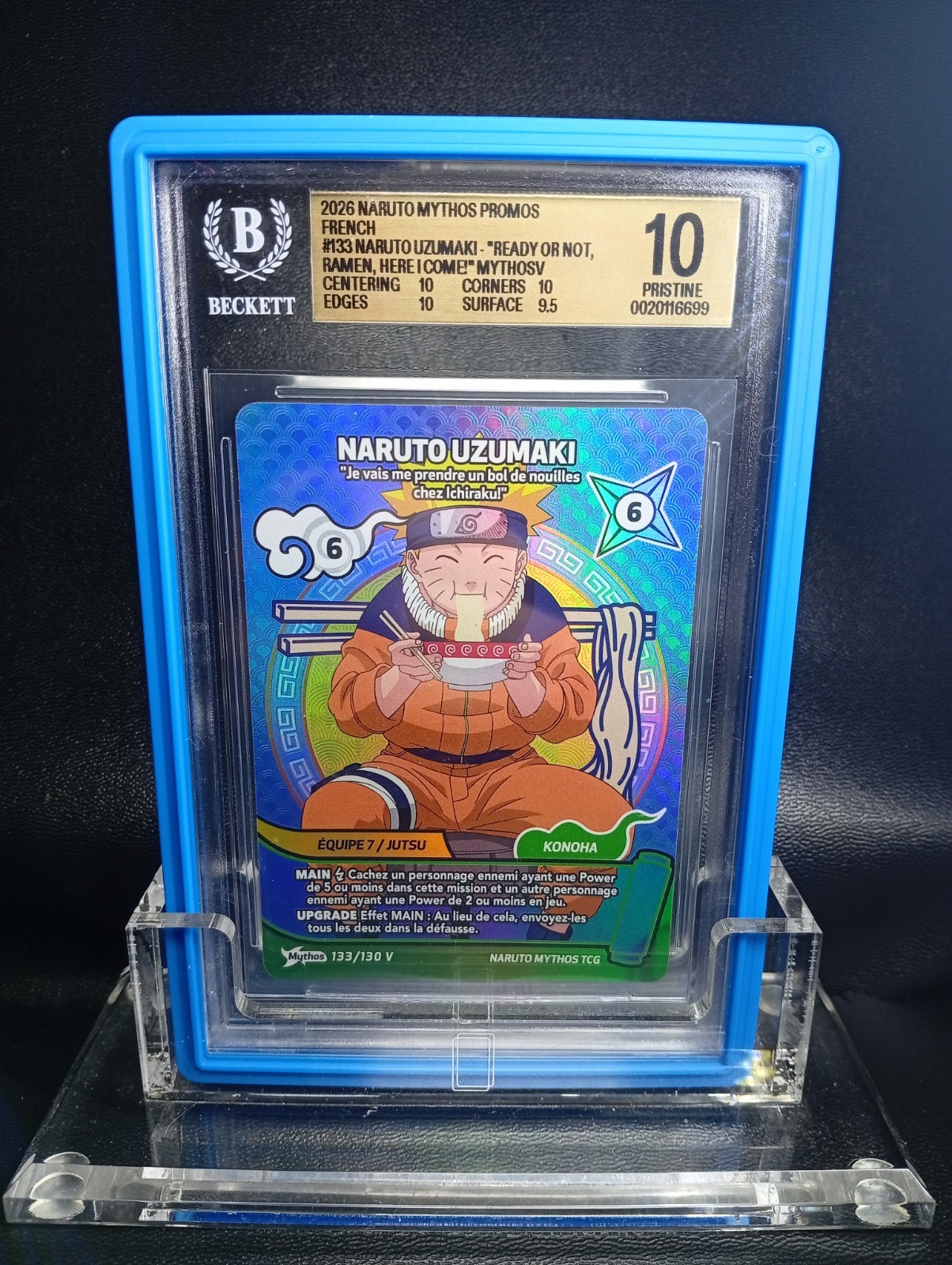 POP1 - BGS 10 Promo NARUTO UZUMAKI 1st Edition MYTHOS TCG Ramen 133/130V Cannes POP1 - BGS 10 Promo NARUTO UZUMAKI 1st Edition MYTHOS TCG Ramen 133/130V Cannes