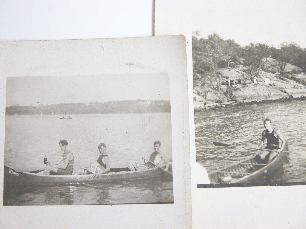 1910 RPPC Real Photo Thaddeus Wilkerson Postcard Photograph Rinky Canoe Men 1910 RPPC Real Photo Thaddeus Wilkerson Postcard Photograph Rinky Canoe Men