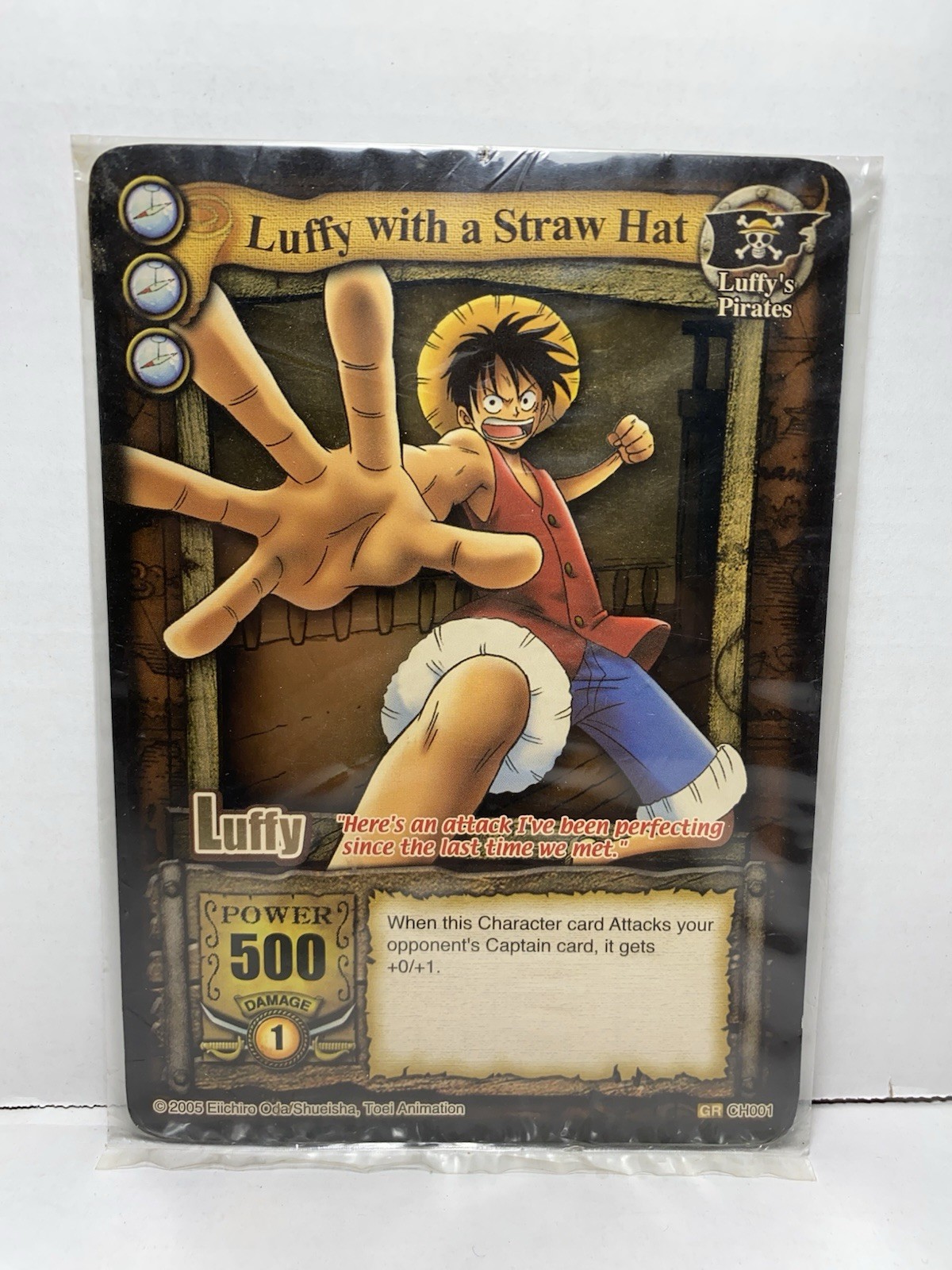 2005 One Piece CCG The Quest Begins Luffy Gold Rare Jumbo Promo Card Sealed 2005 One Piece CCG The Quest Begins Luffy Gold Rare Jumbo Promo Card Sealed
