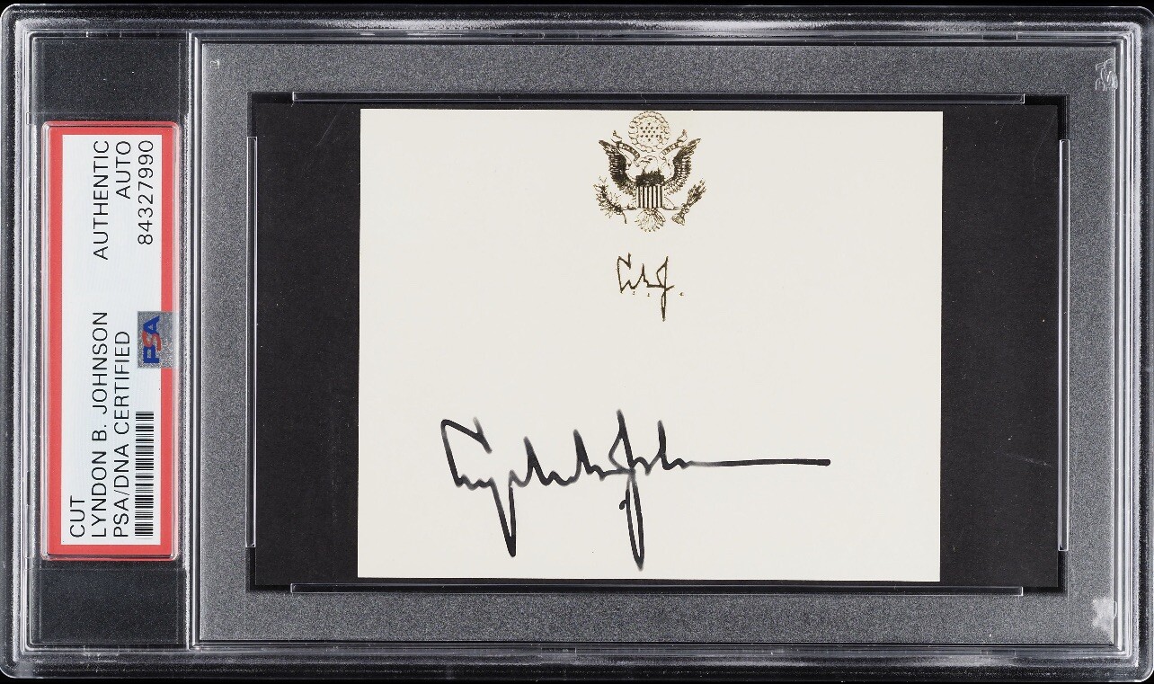 Lyndon B. Johnson Signed Autographed Index Card PSA/DNA AUTO 36th President USA