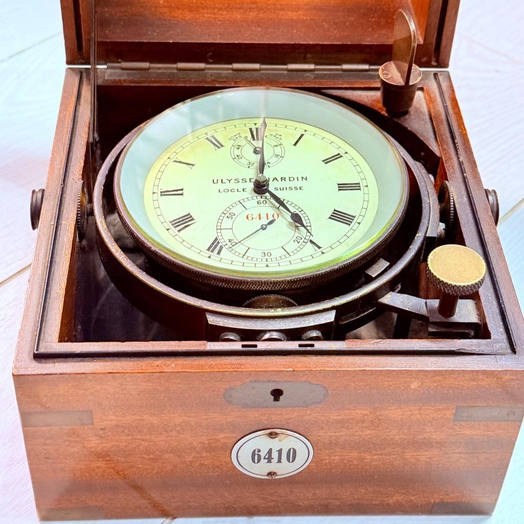 WWII Ulysse Nardin Naval Chronometer Deck Watch Swiss Made Battleship Navy RARE