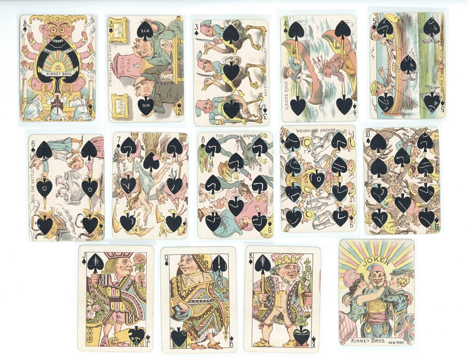 Kinney N241 Harlequin Tobacco Card 1889 Full Set 53 Cards+Joker High Grade 