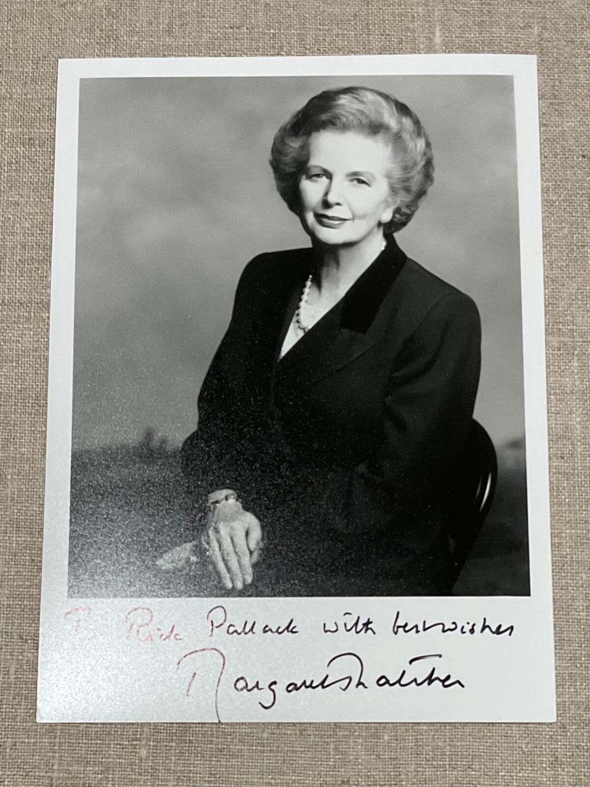 Prime Minister The Lady Margaret Thatcher Original Autographed Signed Photograph