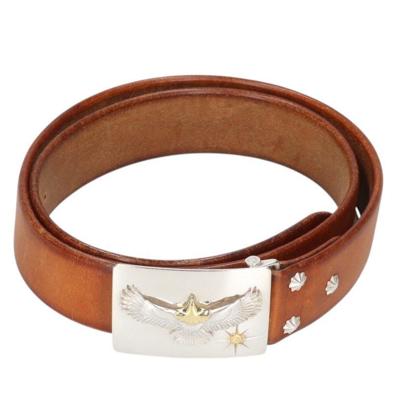 Goro's Men Wallet Small Eagle 4Cm Movable Square Buckle Belt 36 \