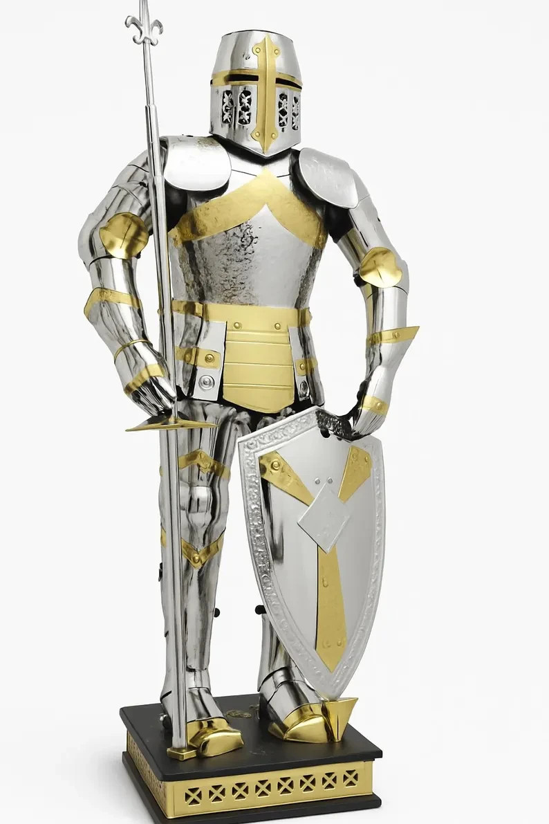 Full-Body Medieval Templar Armor – Knight Display for Home or Collection
