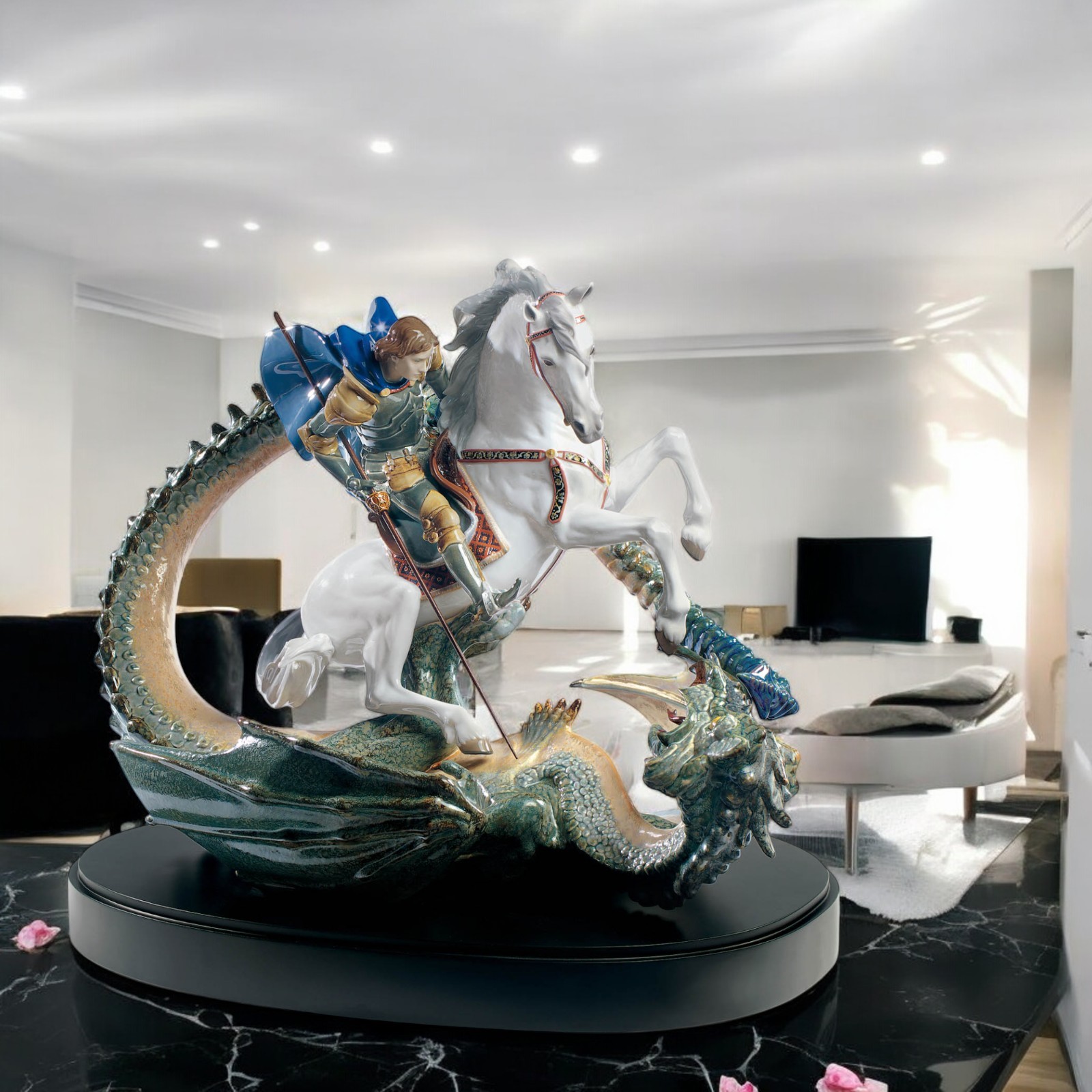 Lladro Saint George and The Dragon Sculpture – Limited Edition 01001975 Lladro Saint George and The Dragon Sculpture – Limited Edition 01001975