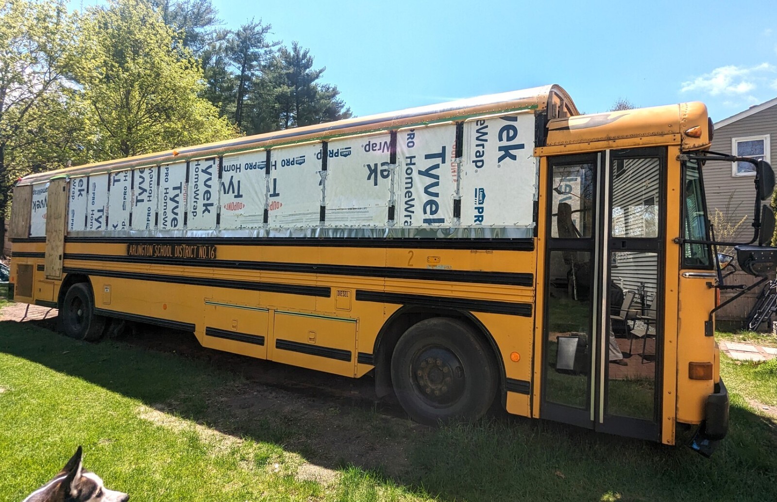 2001 Bluebird RE; Roof Raised, No Rust, Partial Conversion