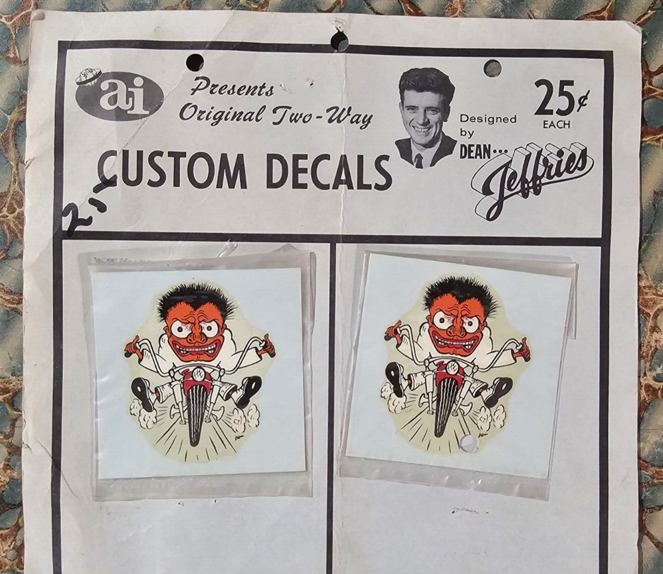 Vintage Decal Counter Display Dean Jeffries 1960s Chopper Hot Rod Custom Car old
