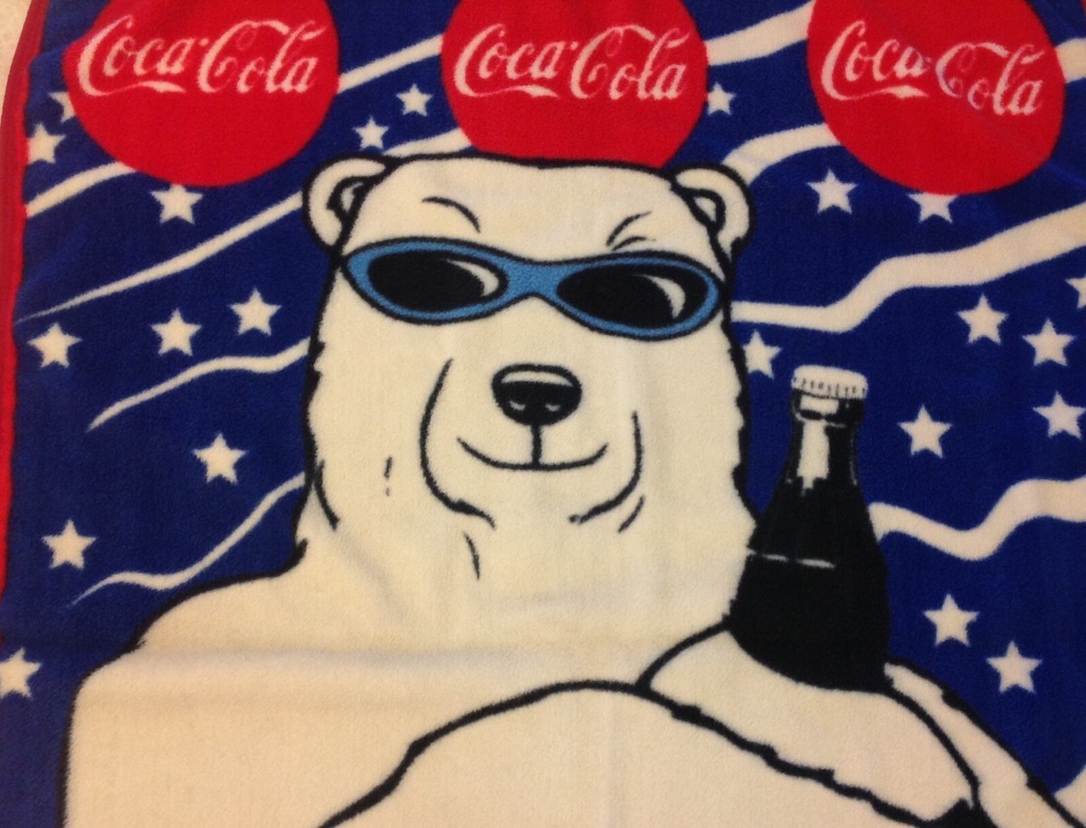 Vintage 1997 Coca Cola Polar Bear Blanket Vintage 1997 Coca Cola Polar Bear Blanket