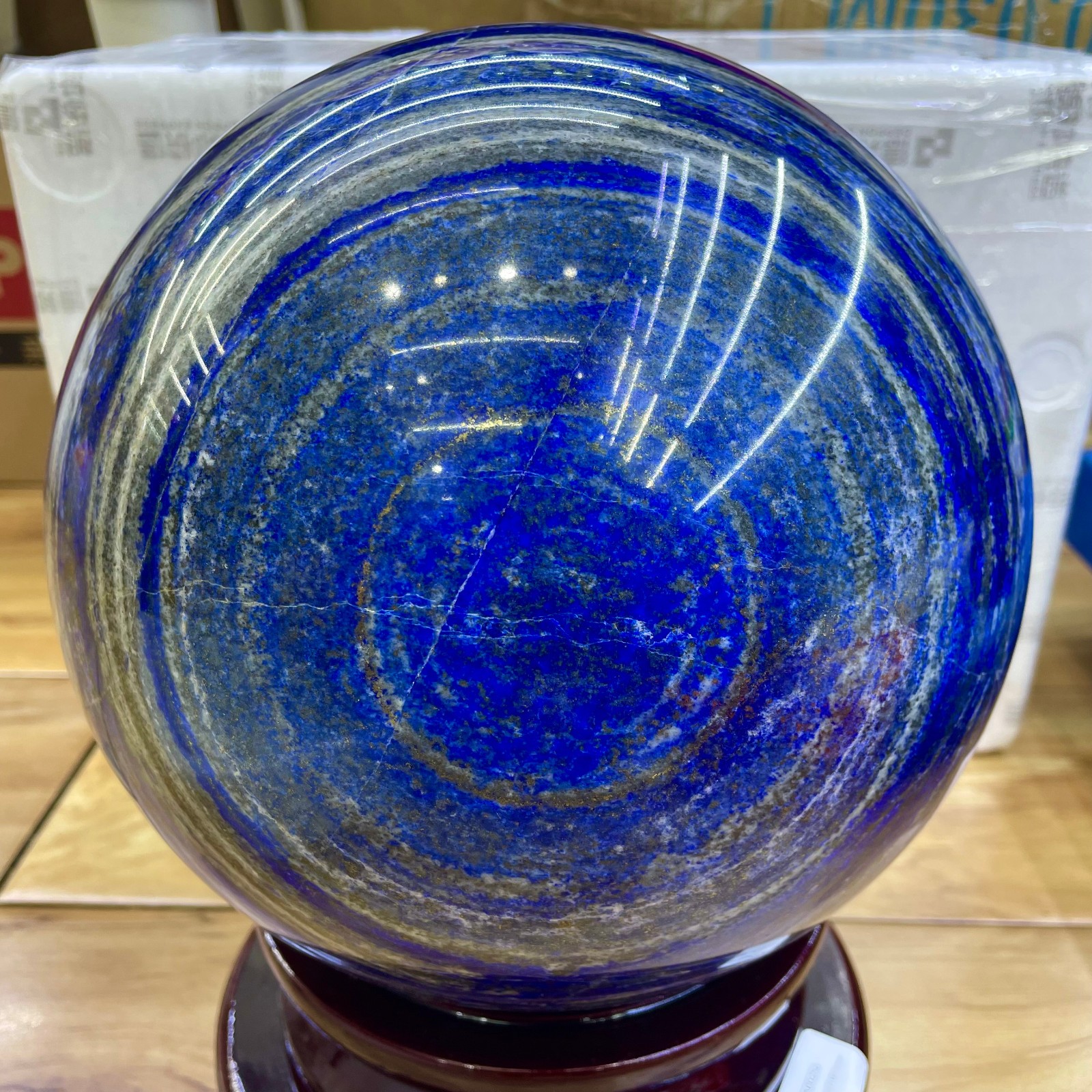 46LB Natural top Lapis lazuli Quartz Sphere Crystal Ball Healing+stand 46LB Natural top Lapis lazuli Quartz Sphere Crystal Ball Healing+stand