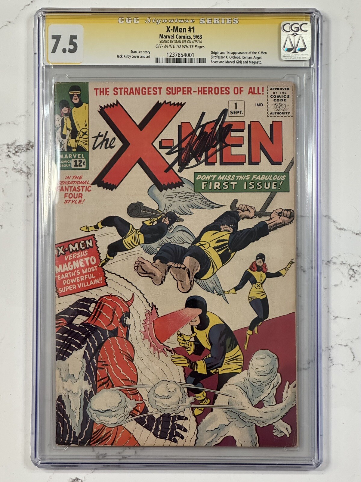 X-Men #1 CGC 7.5 Universal Grade Yellow Label Marvel Comics 1963 1st Appearance X-Men #1 CGC 7.5 Universal Grade Yellow Label Marvel Comics 1963 1st Appearance