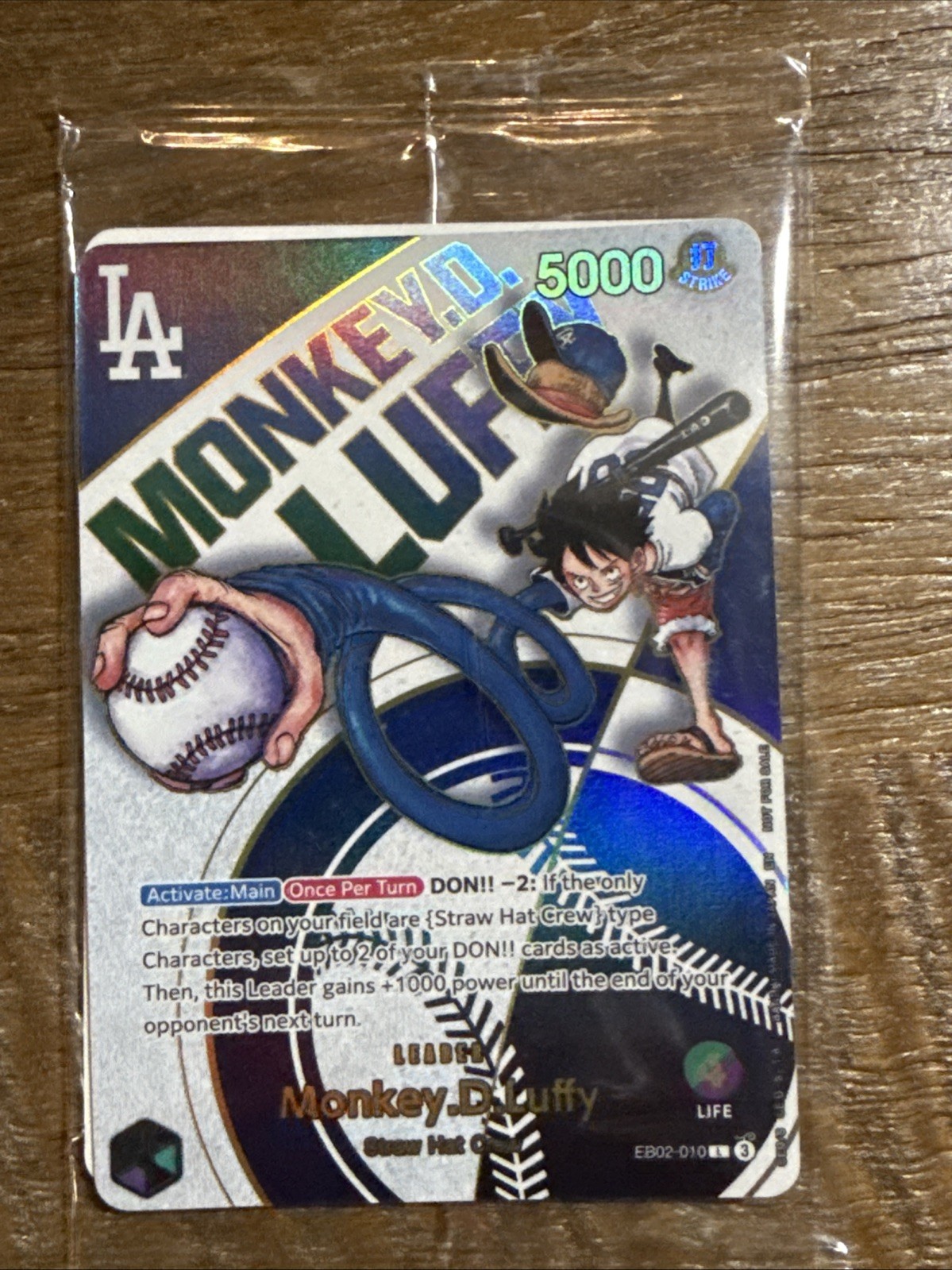 Monkey D. Luffy One Piece Dodgers Collab Promo Card SEALED RARE (Made In Japan)