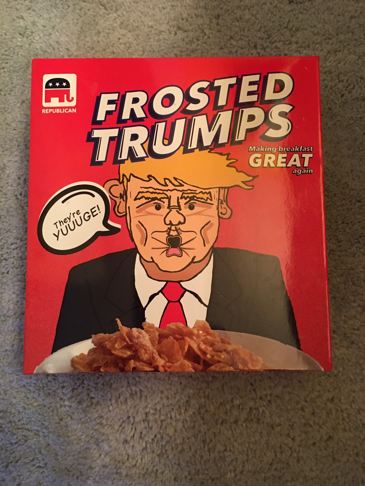 Frosted Trumps-They’re Yuuuge Box ONLY, NO CEREAL Rare collectible Trump Frosted Trumps-They’re Yuuuge Box ONLY, NO CEREAL Rare collectible Trump