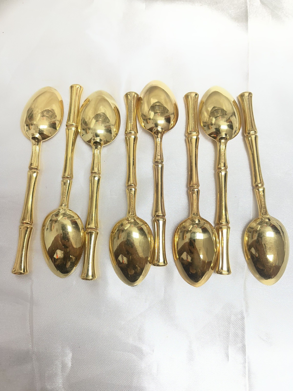 Tiffany & Co. Bamboo Silver, Gold Vermeil, 1961 Demitasse Spoon 4 1/4 silverware Tiffany & Co. Bamboo Silver, Gold Vermeil, 1961 Demitasse Spoon 4 1/4 silverware