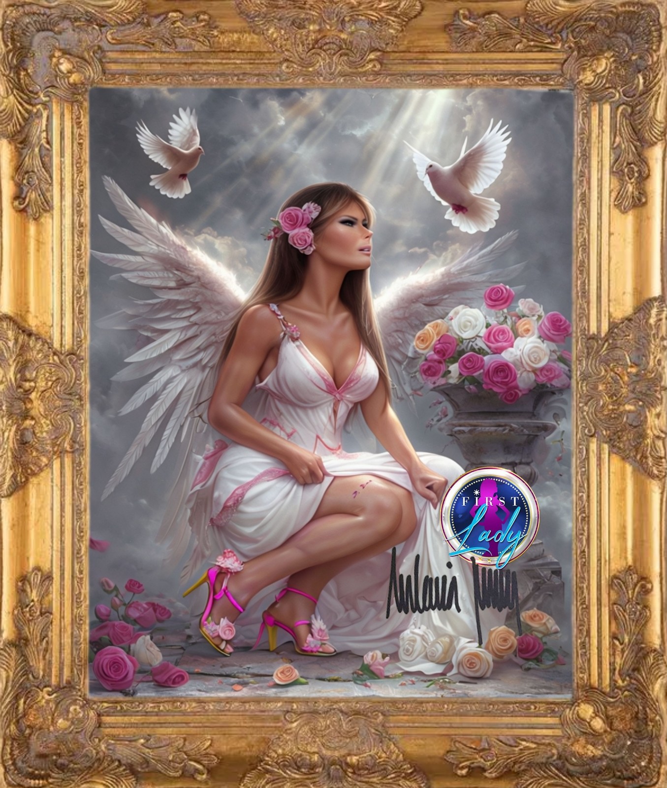 Melania trump First Lady. PINK AND WHITE WALL ART Melania trump First Lady. PINK AND WHITE WALL ART