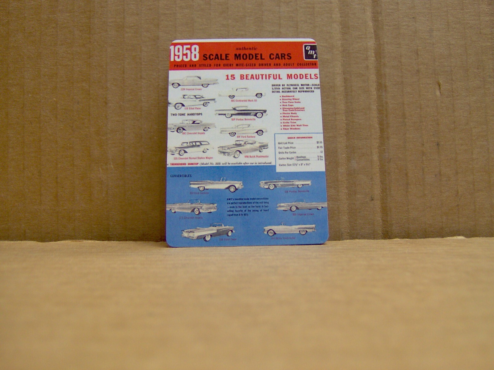 1958 AMT PLAYING CARDS unused deck Chevrolet Edsel Buick Ford promotional model 1958 AMT PLAYING CARDS unused deck Chevrolet Edsel Buick Ford promotional model