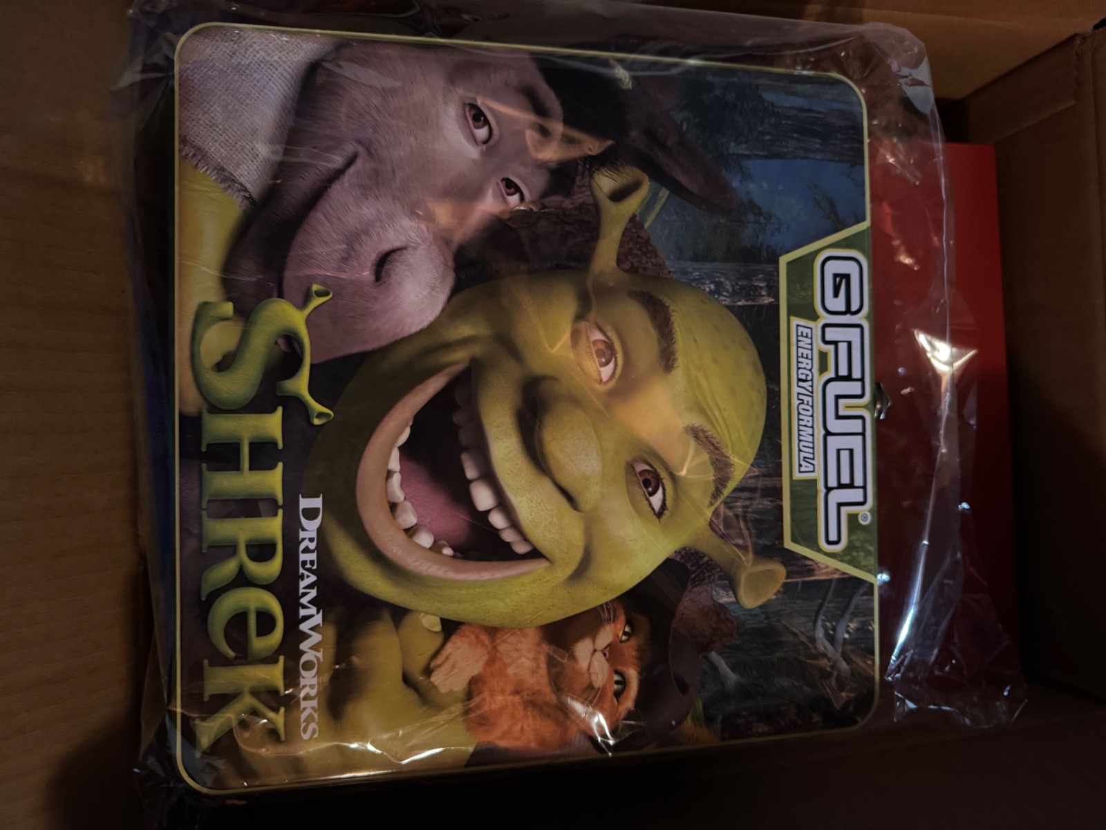G FUEL Shrek Collector's Box Shaker Tub Metal Lunchbox Dreamworks NEW Sealed