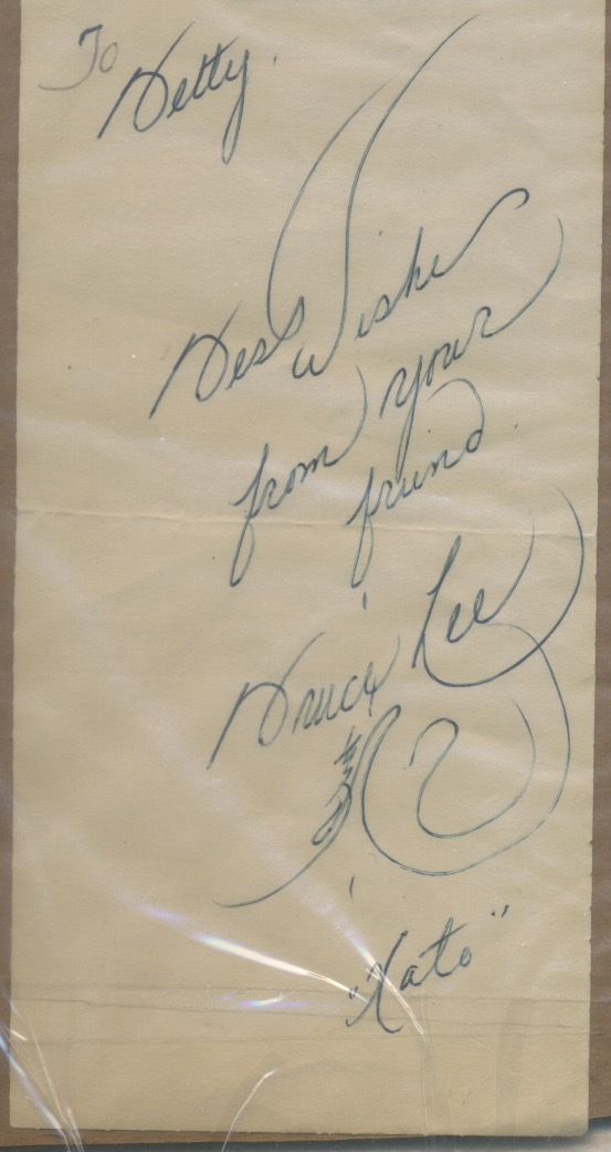 Bruce Lee Original Autograph and Bruce Lee Original Autograph and
