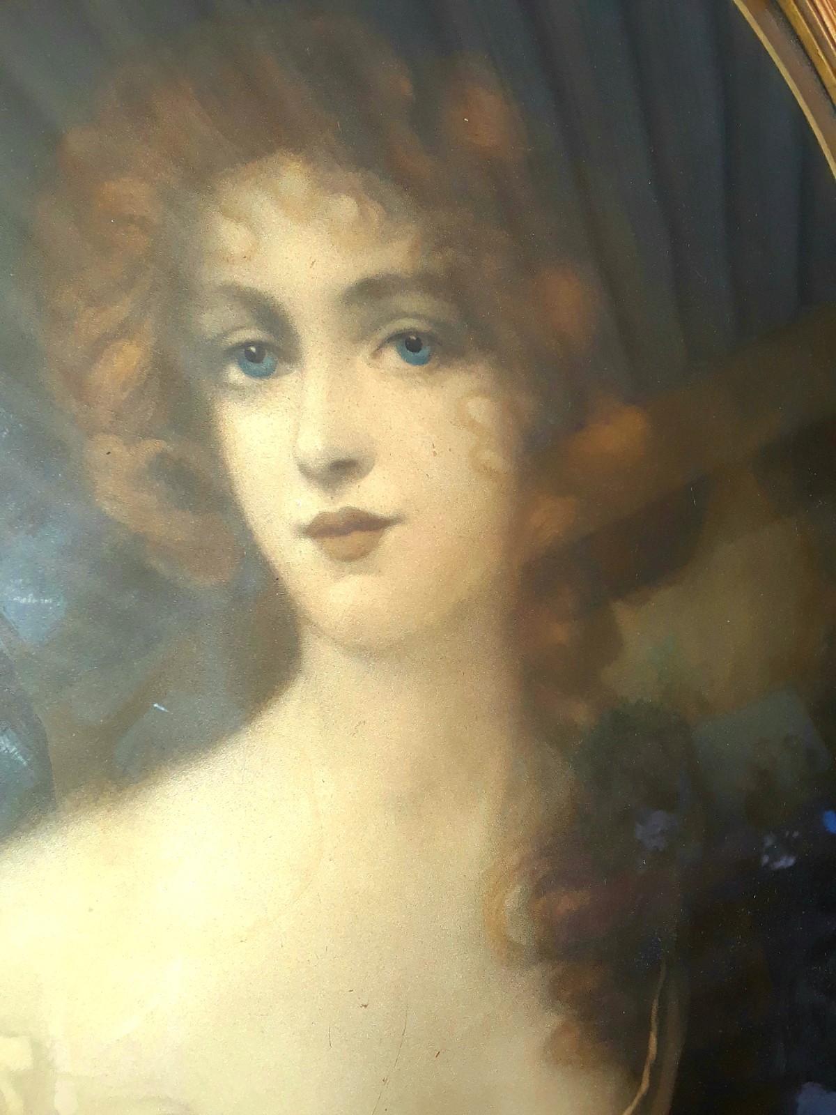 ANTQ 18th C. Female Portraiture◇Louis XIV French Baroque Oval Frame ANTQ 18th C. Female Portraiture◇Louis XIV French Baroque Oval Frame