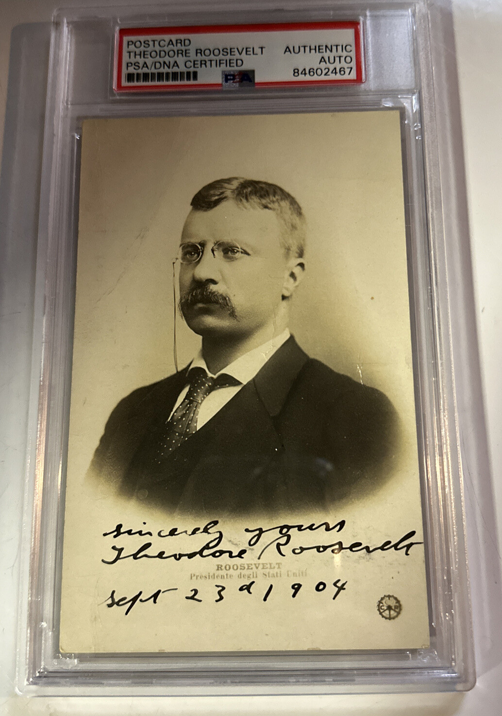 PRESIDENT THEODORE ROOSEVELT POSTCARD AUTO AUTOGRAPH VINTAGE 1904 PSA/DNA RARE PRESIDENT THEODORE ROOSEVELT POSTCARD AUTO AUTOGRAPH VINTAGE 1904 PSA/DNA RARE