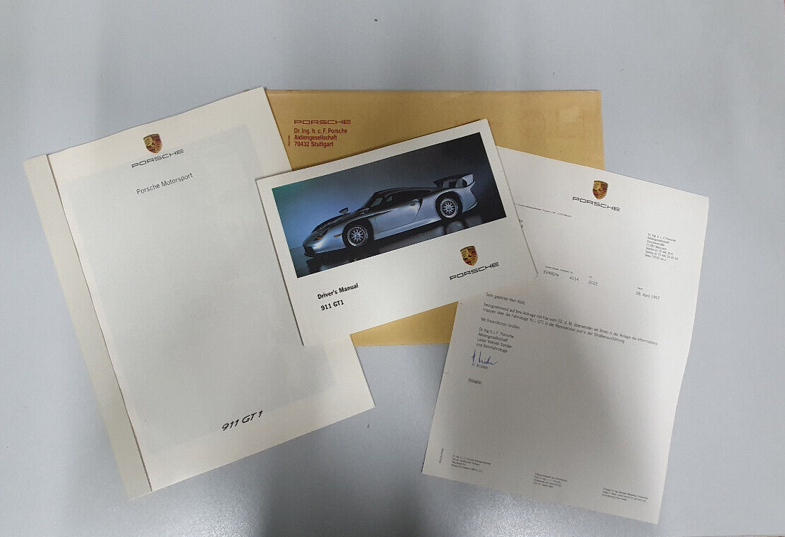 RARE OEM Porsche Factory GT1 GT 1 owners manual sales catalog portfolio VIP RARE OEM Porsche Factory GT1 GT 1 owners manual sales catalog portfolio VIP