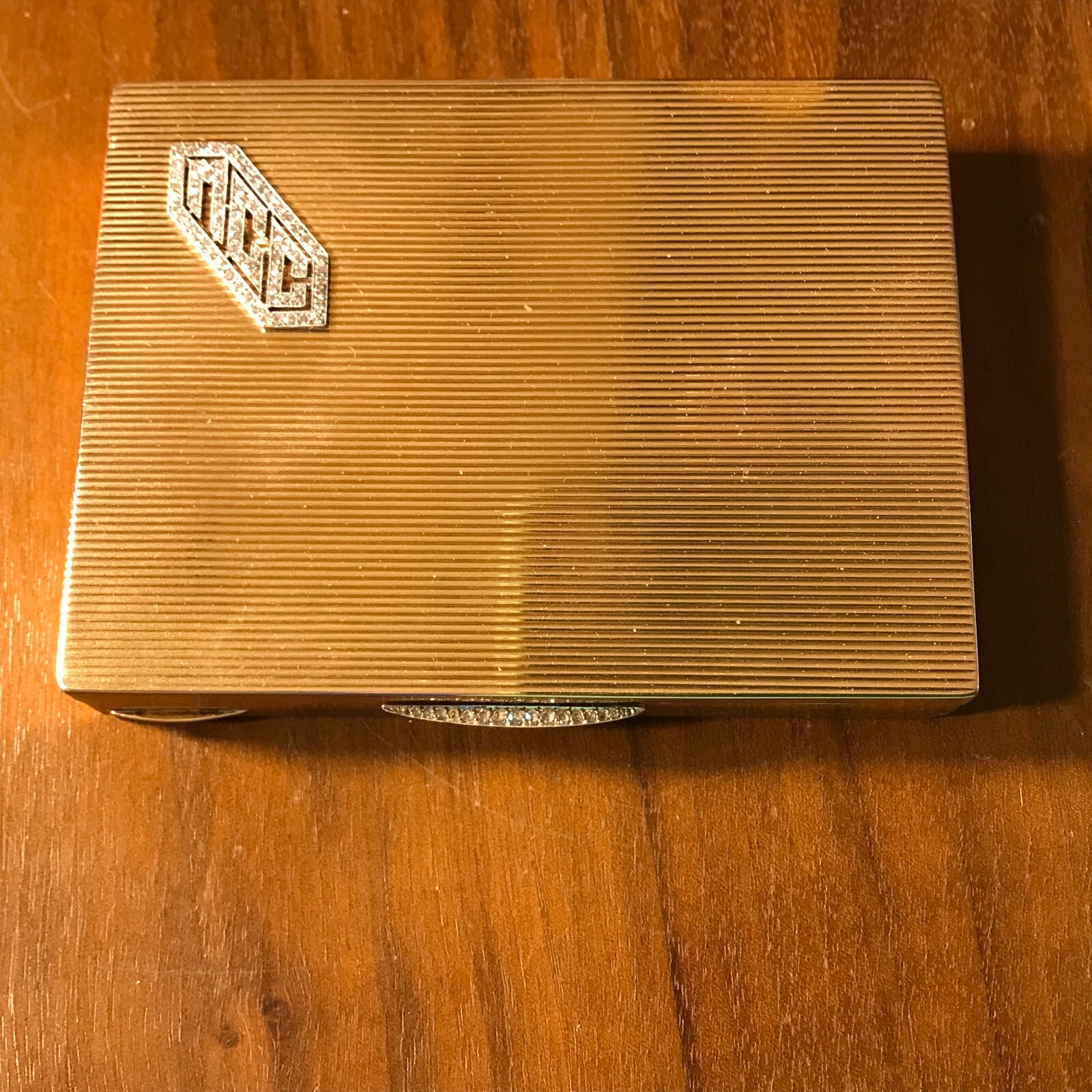 Vintage Cartier 14k Yellow Gold & Diamonds Cigarette Case / Trinket Box Vintage Cartier 14k Yellow Gold & Diamonds Cigarette Case / Trinket Box