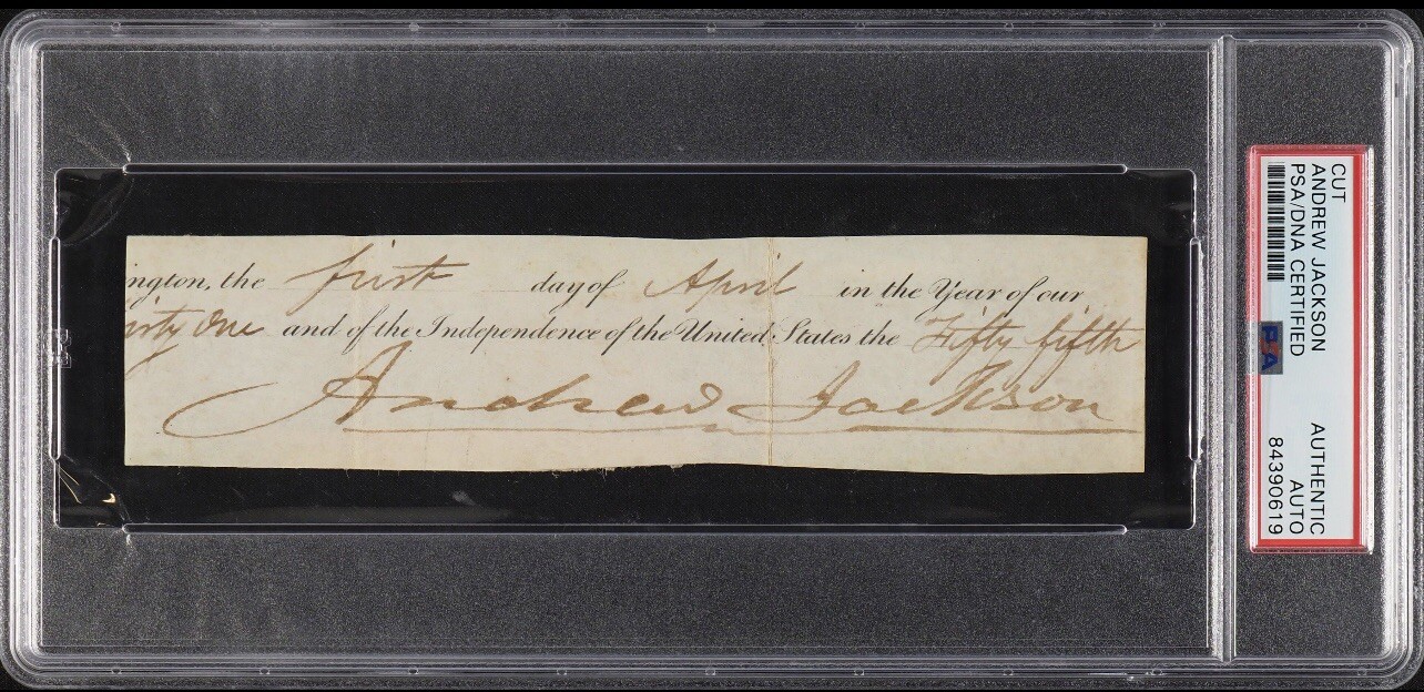 Andrew Jackson Signed Autographed Cut PSA/DNA AUTO 7th President USA Andrew Jackson Signed Autographed Cut PSA/DNA AUTO 7th President USA