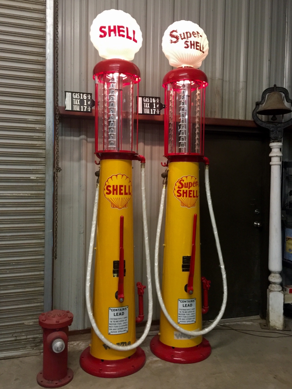  WAYNE 615  1920's VISIBLE SHELL GAS PUMP SET  RESTORED & BEAUTIFUL