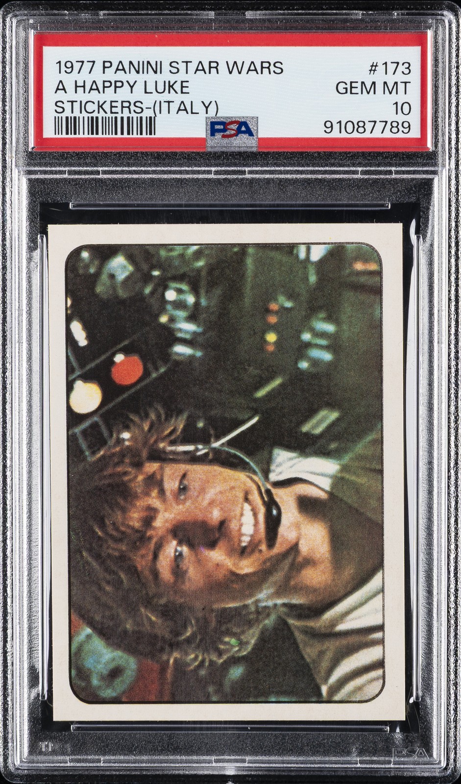 1977 PANINI STICKERS STAR WARS (ITALY) #173 A HAPPY LUKE PSA 10 1977 PANINI STICKERS STAR WARS (ITALY) #173 A HAPPY LUKE PSA 10