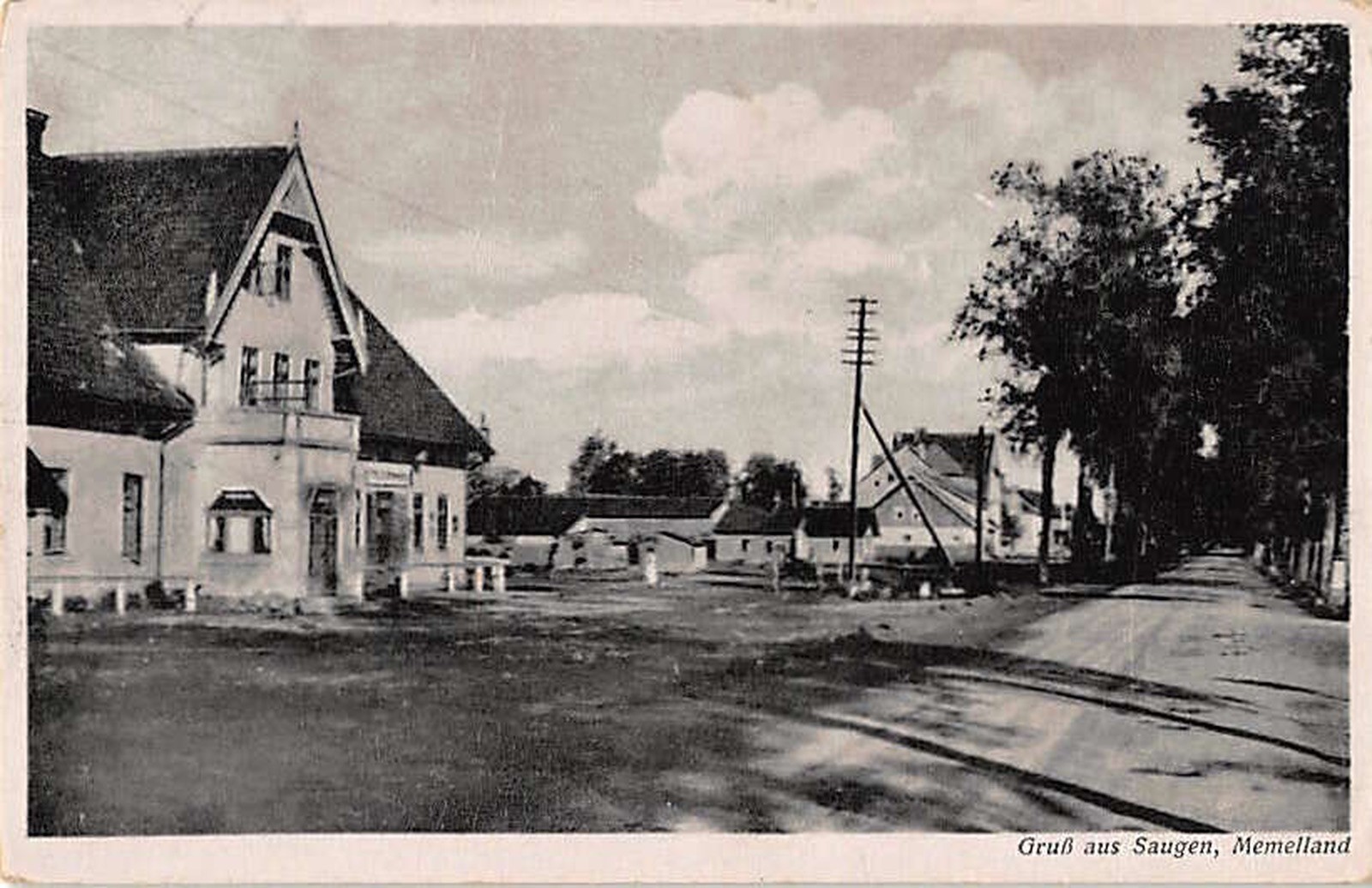 Saugen, Heydekrug, Memel (Saugos, Šilutė, Klaipėda) - Strassenansicht Saugen, Heydekrug, Memel (Saugos, Šilutė, Klaipėda) - Strassenansicht
