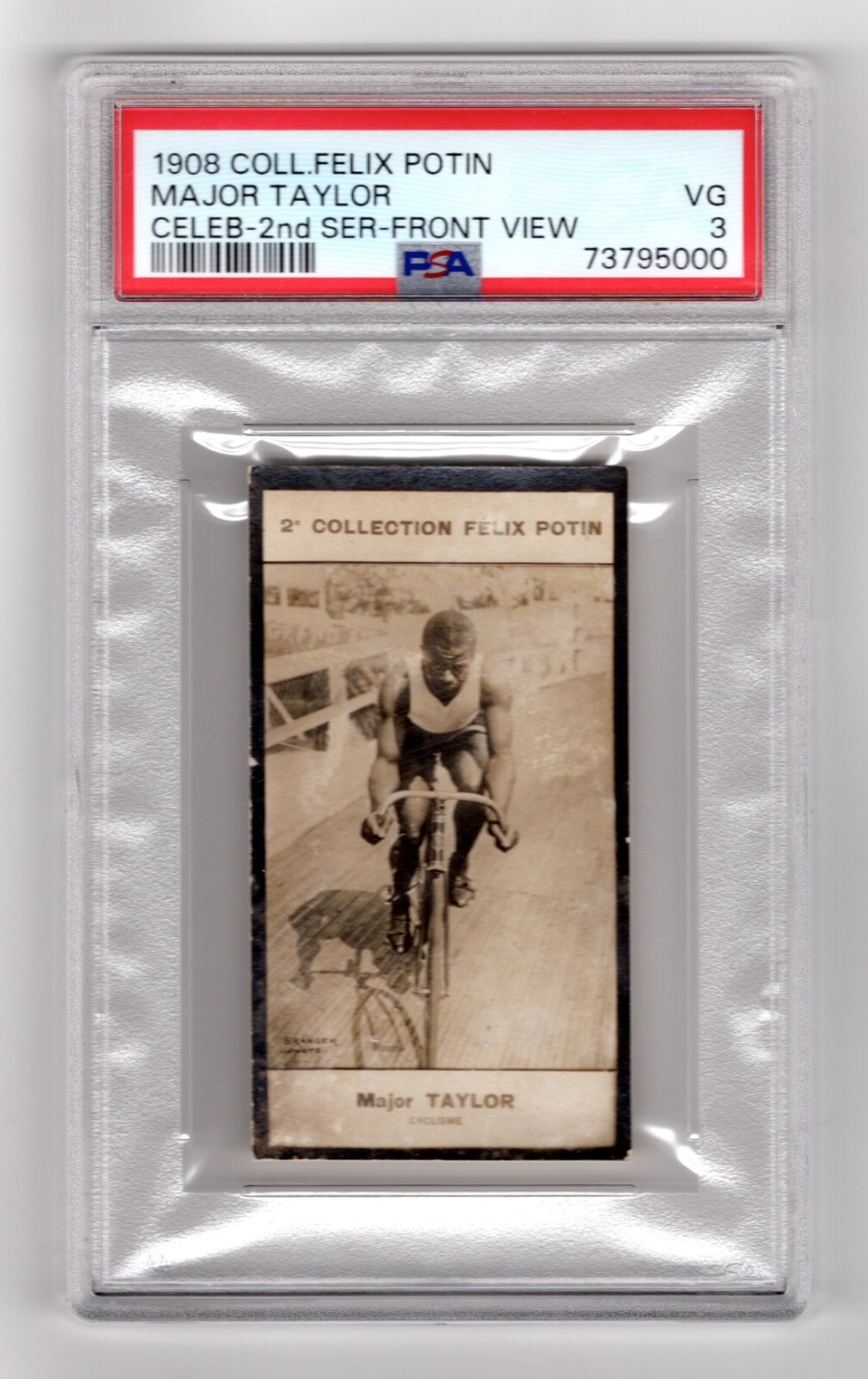 PSA 3 MAJOR TAYLOR 1908 Felix Potin Card FRONT VIEW VARIATION PSA 3 MAJOR TAYLOR 1908 Felix Potin Card FRONT VIEW VARIATION