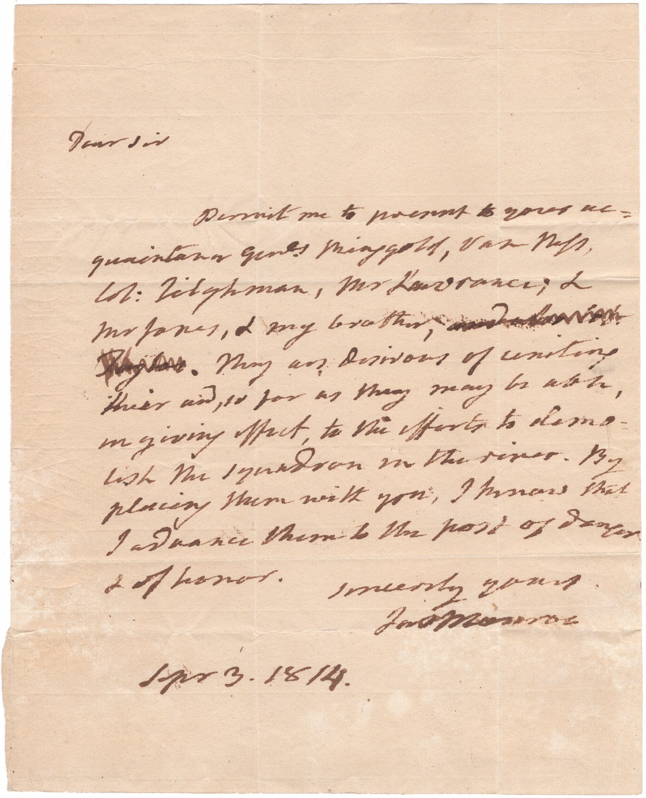 James Monroe Important 1814 Letter Signed His Response to Burning of Washington James Monroe Important 1814 Letter Signed His Response to Burning of Washington