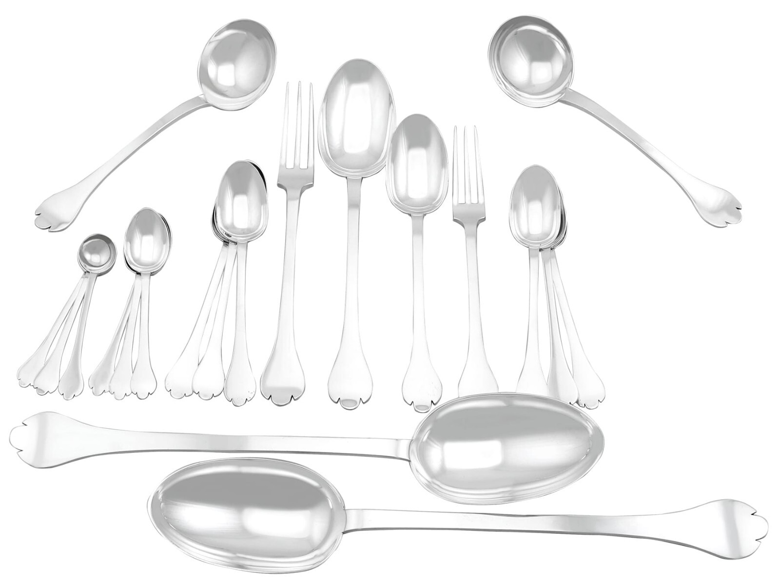 Antique Britannia Standard Silver Canteen of Cutlery for Twelve Persons Antique Britannia Standard Silver Canteen of Cutlery for Twelve Persons