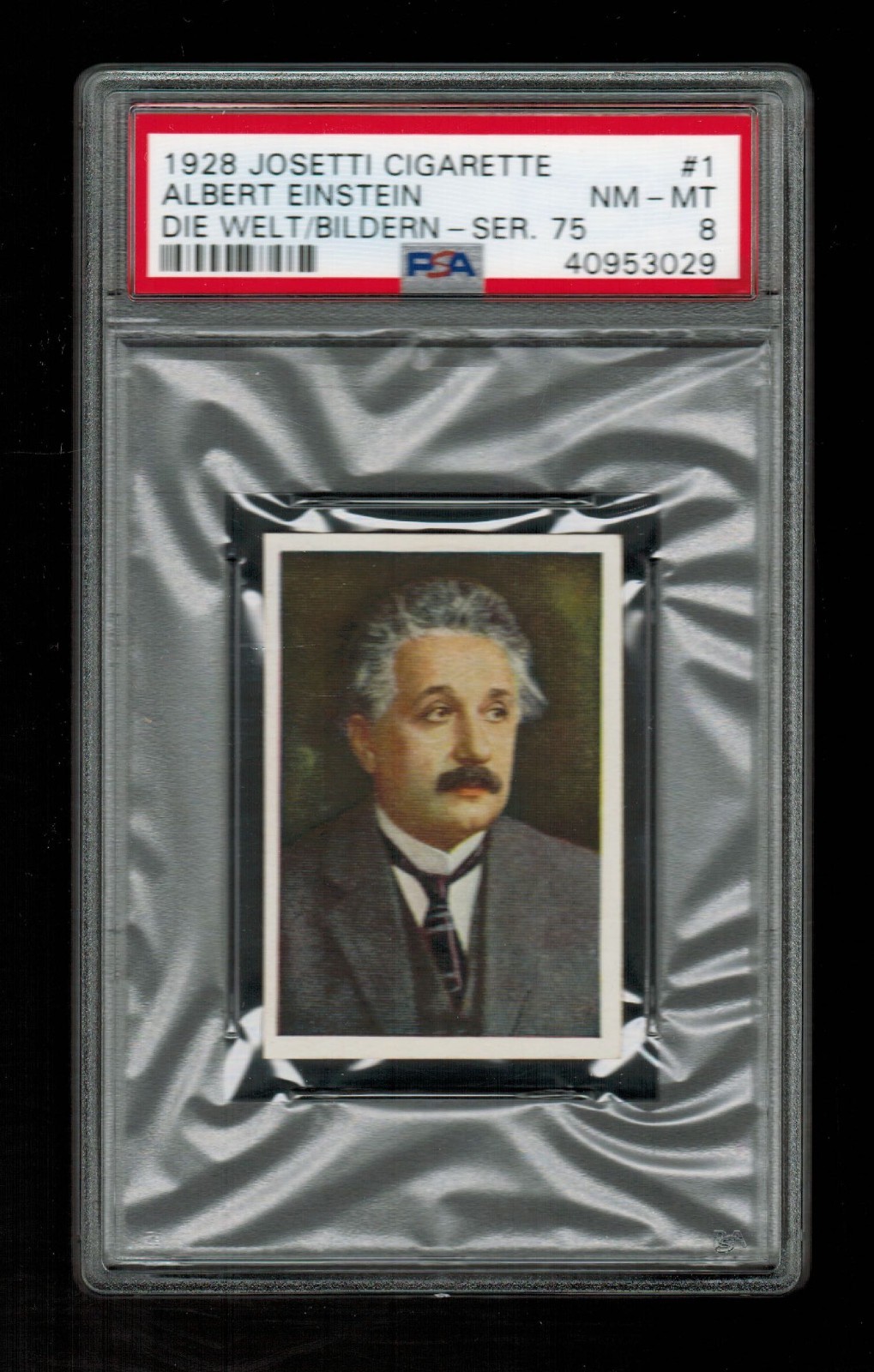 PSA 8 ALBERT EINSTEIN 1928 JASMATZI Card #1 THE HIGHEST EVER GRADE