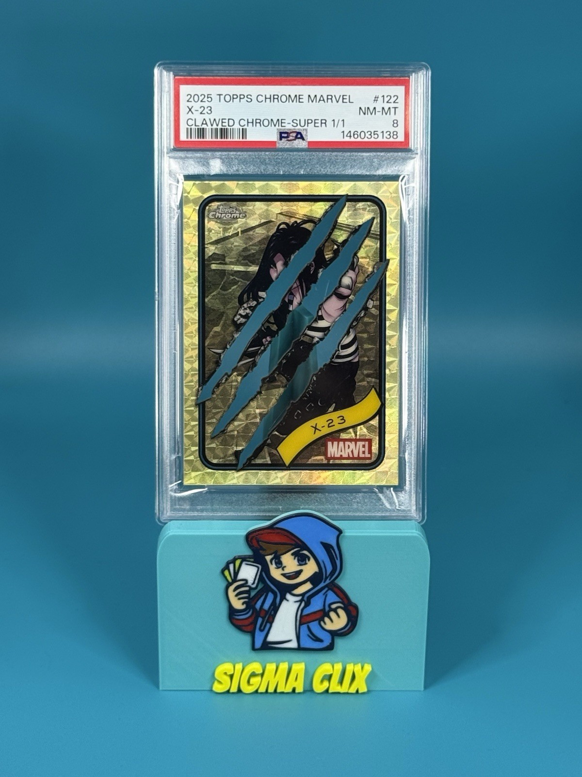 X-23 Clawed SUPERFRACTOR 1/1 PSA 8 NM-MT 2025 Topps Chrome Marvel GRAIL🖤 X-23 Clawed SUPERFRACTOR 1/1 PSA 8 NM-MT 2025 Topps Chrome Marvel GRAIL🖤