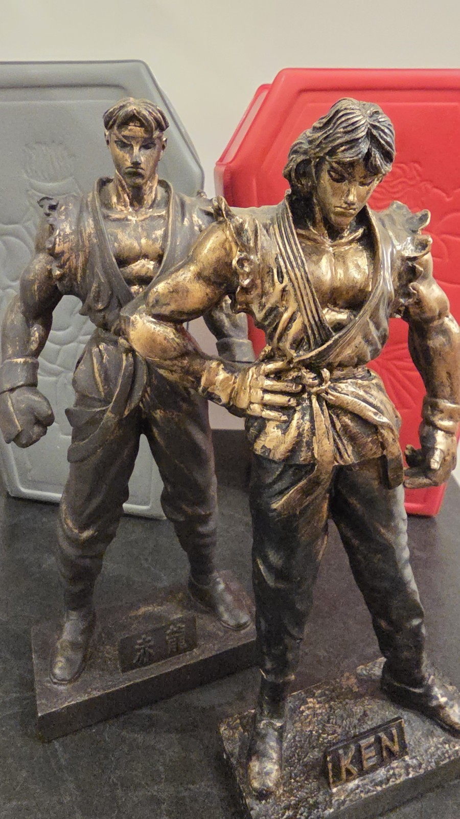 Street Fighter Manhua 1999 Ken Ryu Comic book Promo item Statues boxed 2x Capcom