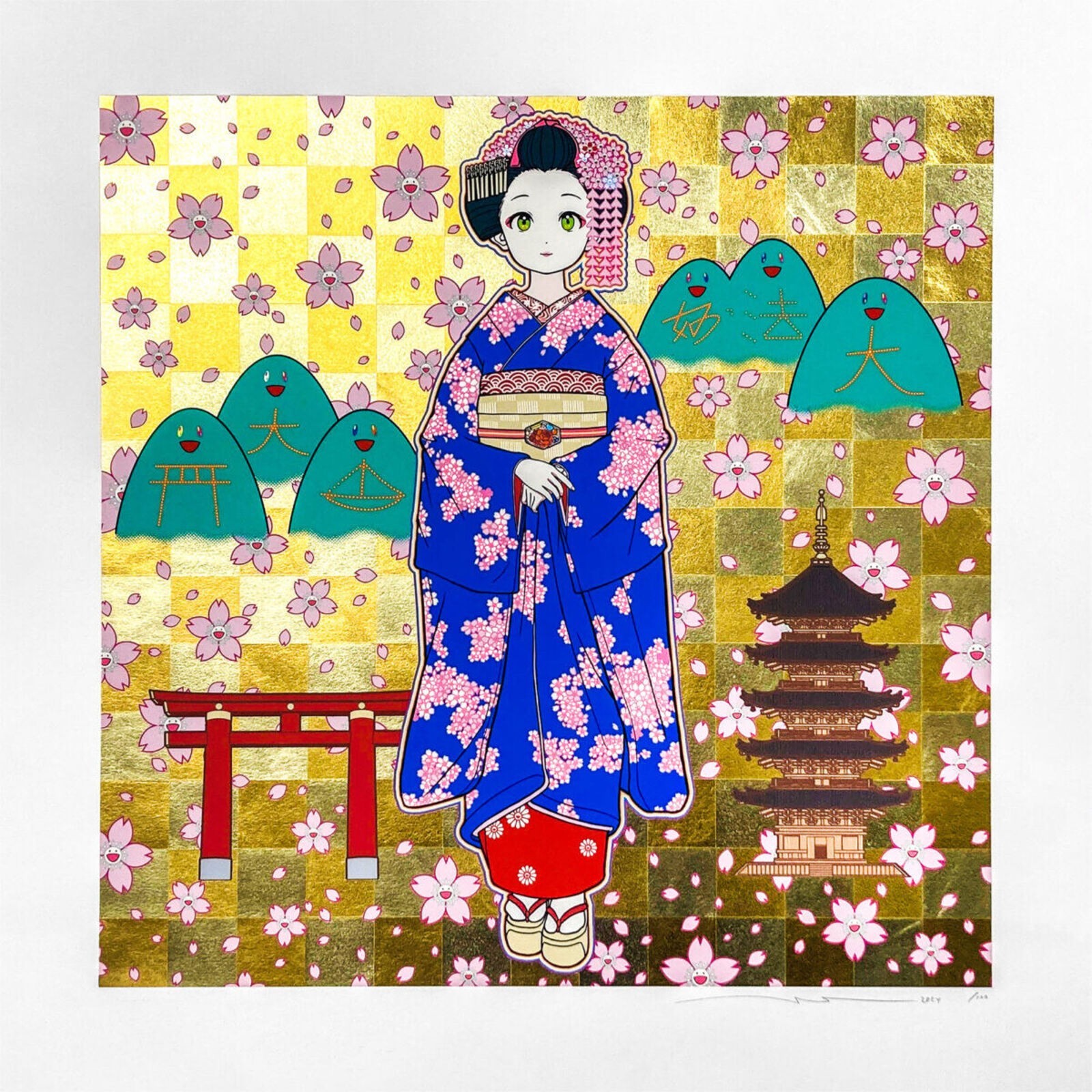 Takashi Murakami Maiko in Springtime Kyoto, 2024 Signed silkscreen print