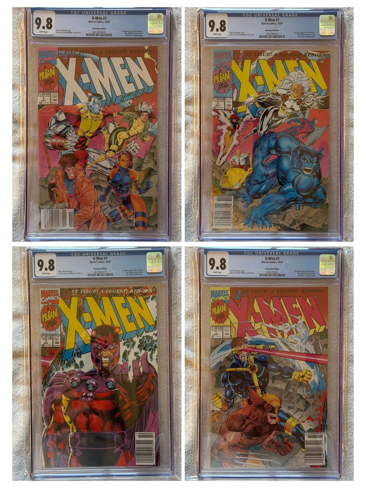 X-Men #1 - CGC 9.8 - ALL NEWSSTAND SET of 4 BOOKS - Jim Lee X-Men #1 - CGC 9.8 - ALL NEWSSTAND SET of 4 BOOKS - Jim Lee