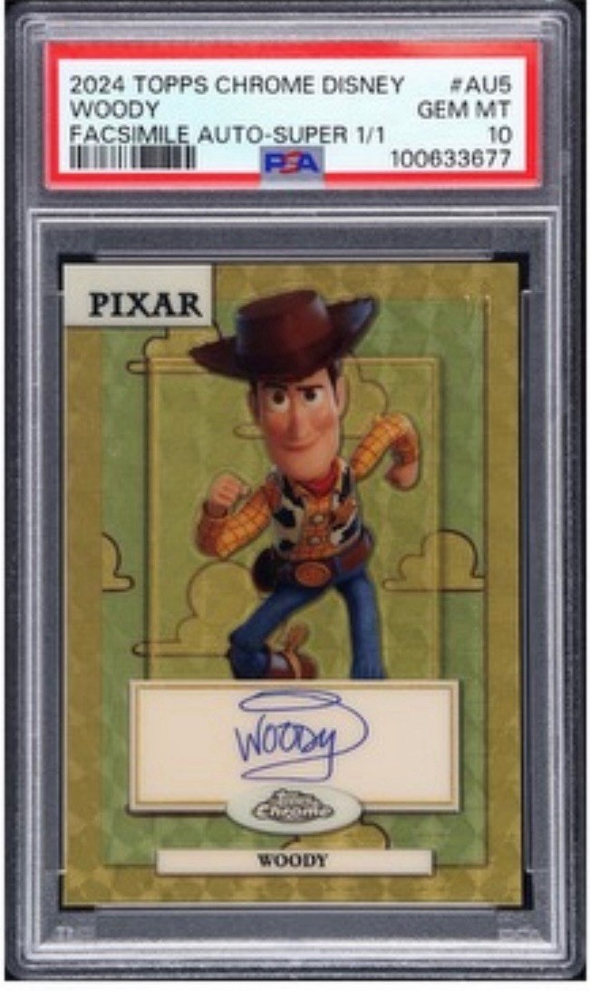 2024 Topps Chrome Disney Toy Story Woody Autograph Superfractor 1/1 PSA 10 Pixar 2024 Topps Chrome Disney Toy Story Woody Autograph Superfractor 1/1 PSA 10 Pixar
