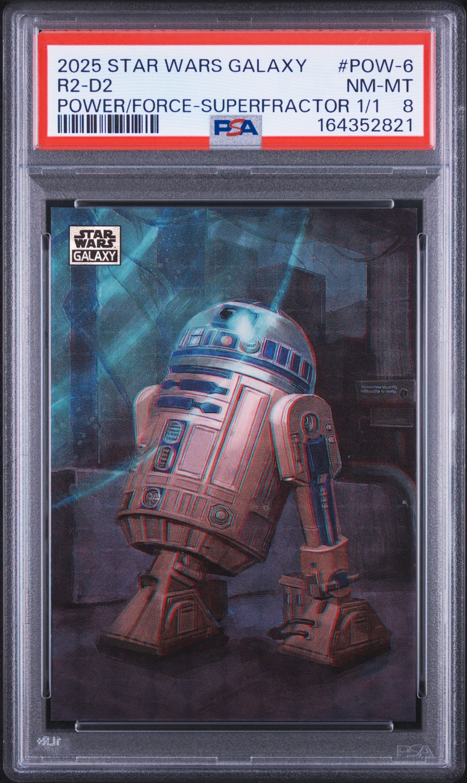 2025 TOPPS CHROME STAR WARS GALAXY POWER OF THE FORCE #POW-6 R2-D2 1/1 PSA 8