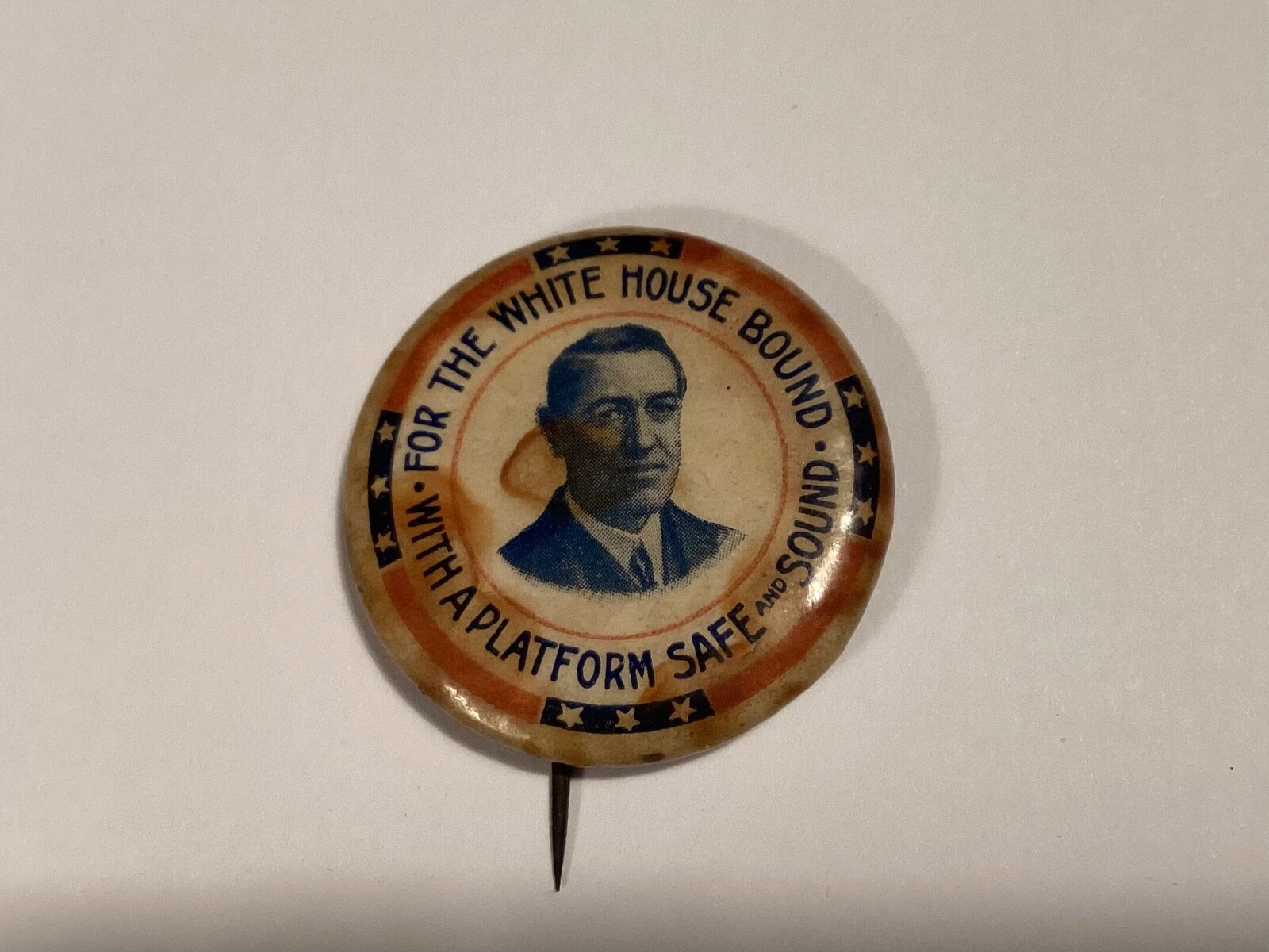 1913 WOODROW WILSON Button 1 1/4” Hake WIL-145