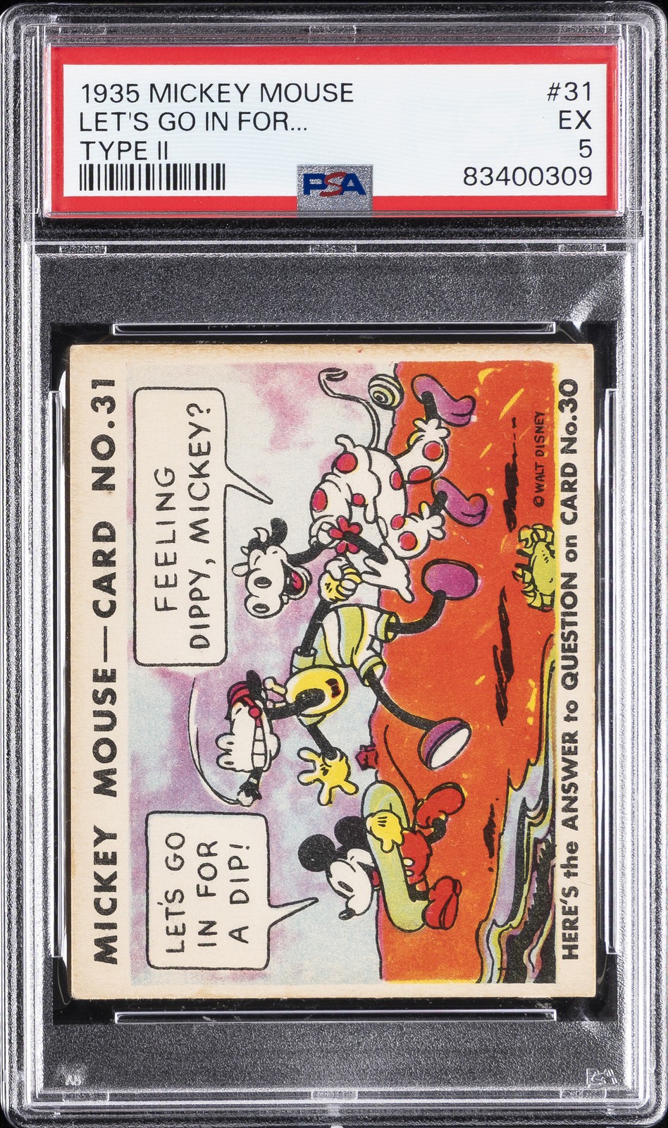1935 MICKEY MOUSE TYPE II #31 LET'S GO IN FOR... PSA 5 1935 MICKEY MOUSE TYPE II #31 LET'S GO IN FOR... PSA 5