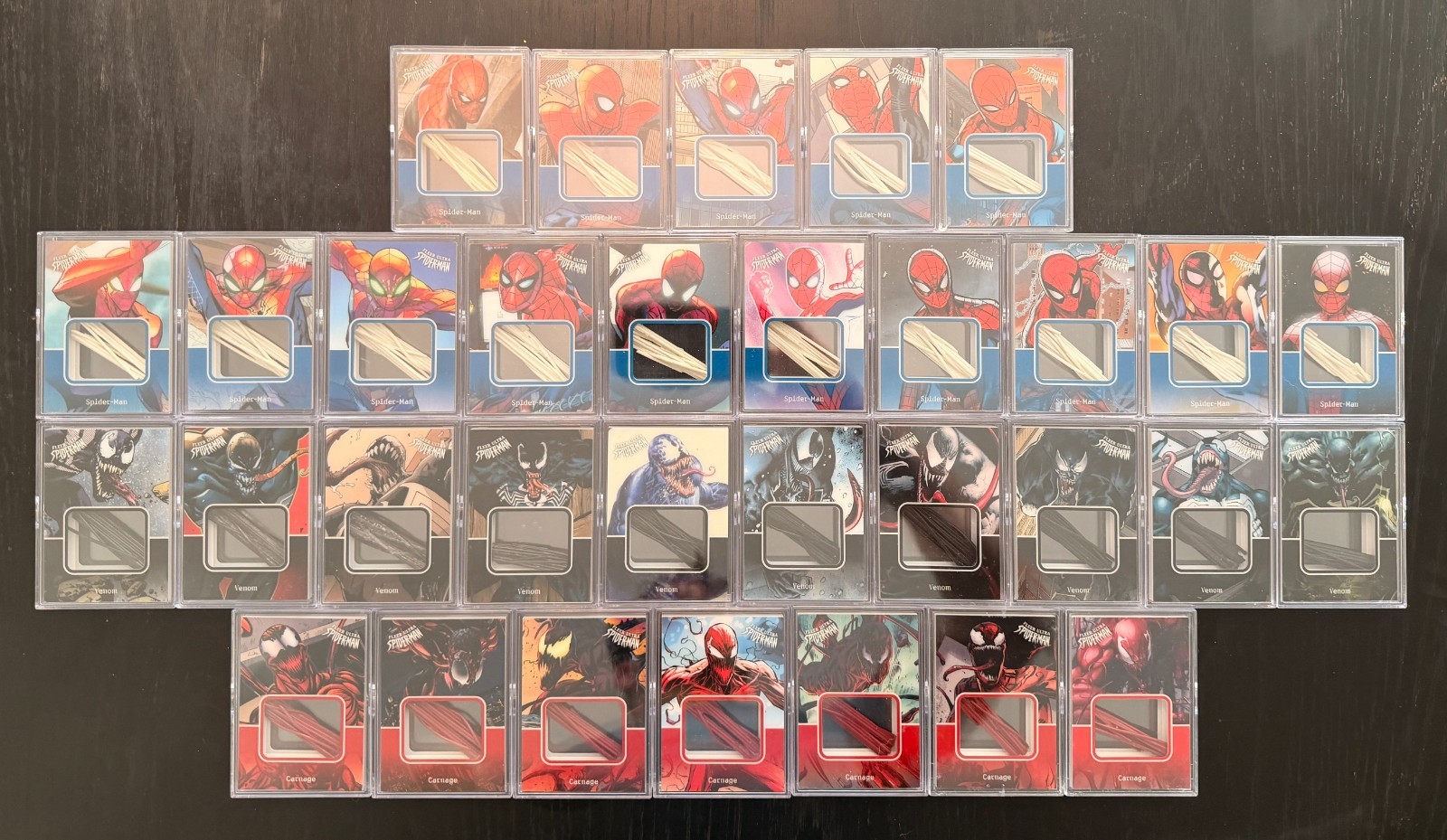 2017 Marvel Fleer Ultra Spider-Man Venom Carnage Manufactured Webbing MASTER SET