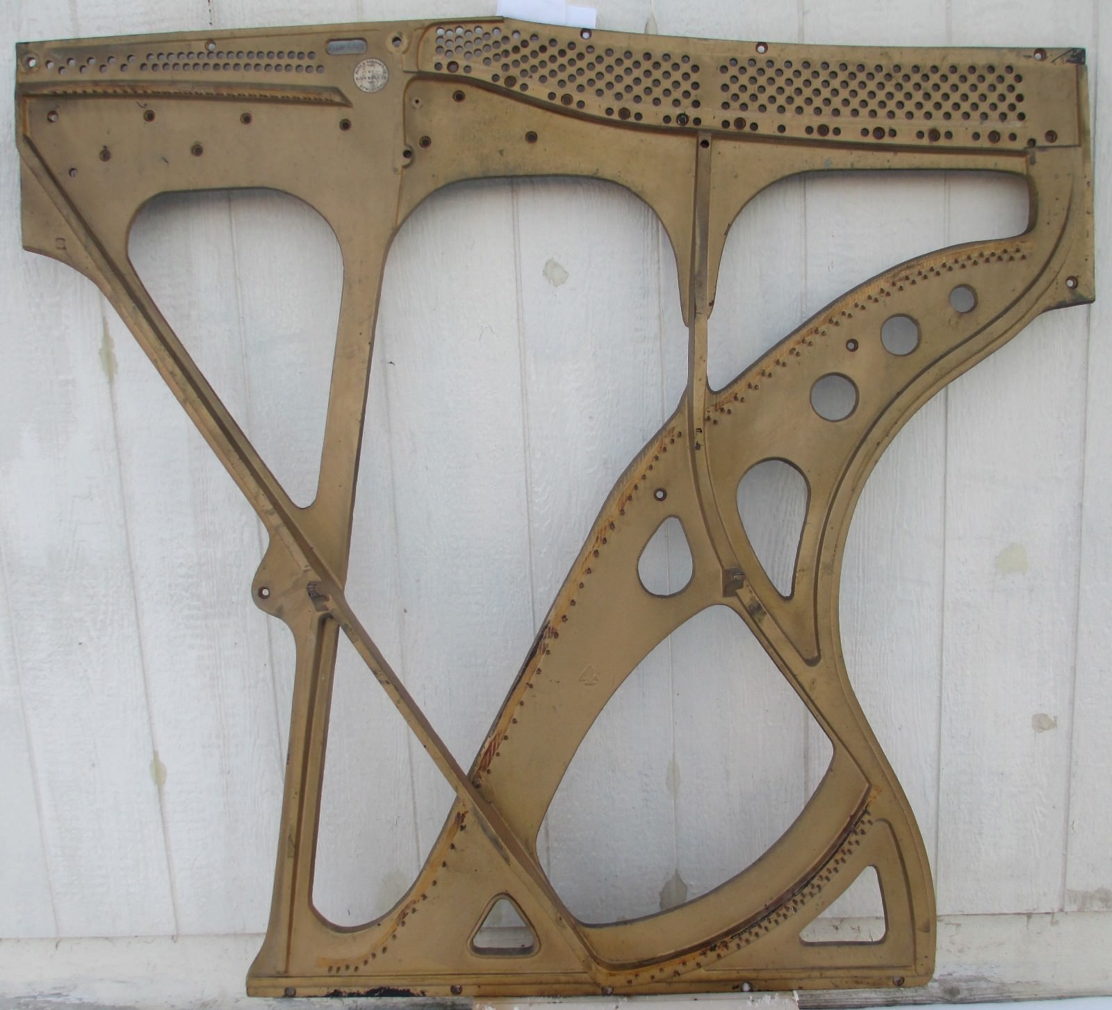 Large Antique Cast Iron Mansion Estate Metal Wall Art 1907 Organ Backing Plate