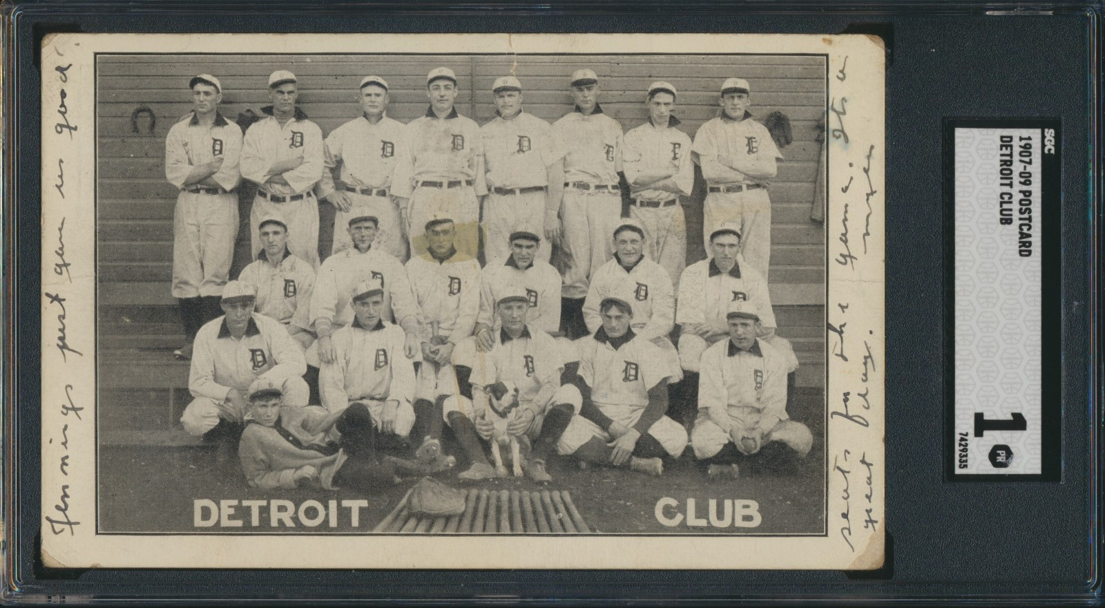 1907 DETROIT TIGERS REAL PHOTO PC - TY COBB RC SGC 1 HOF ROOKIE GREAT CONTENT 1907 DETROIT TIGERS REAL PHOTO PC - TY COBB RC SGC 1 HOF ROOKIE GREAT CONTENT