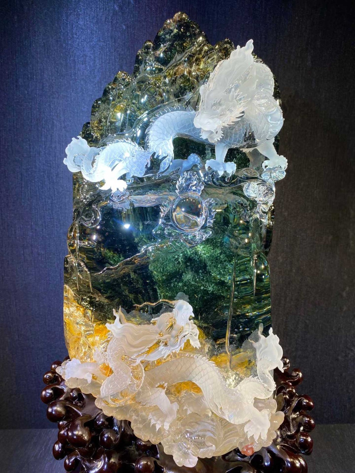 28.5LB Natural garden crystal Quartz dragon Skull Carved energy reiki+stand 28.5LB Natural garden crystal Quartz dragon Skull Carved energy reiki+stand